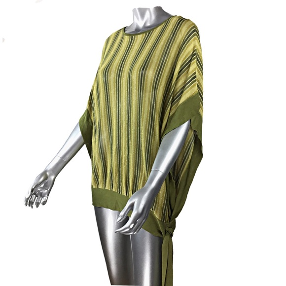 Anne Klein Gold & Olive Top Size Large - Picture 3 of 4